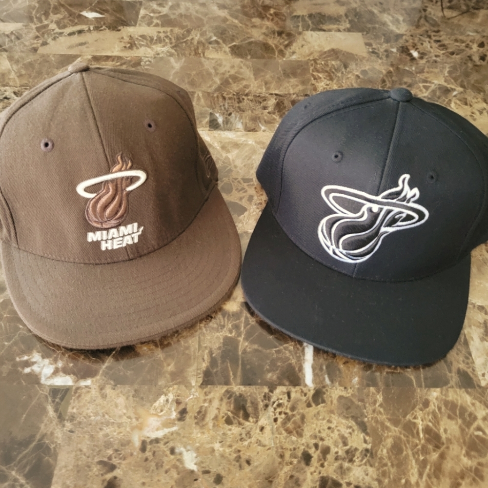 Men's Miami Heat Caps 2pc (Only brown available)